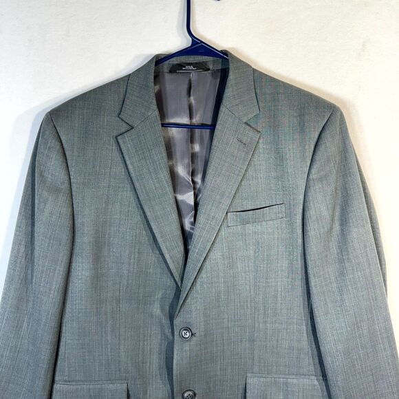 Haggar‎ Men's Gray Travel Performance Blazer Tailored Fit Size 42R - Picture 6 of 10